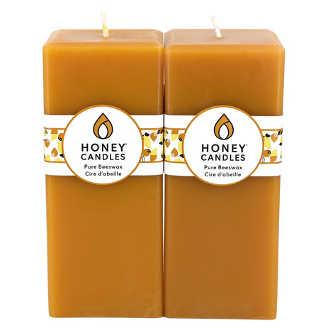 Square Natural Beeswax Pillar Candle