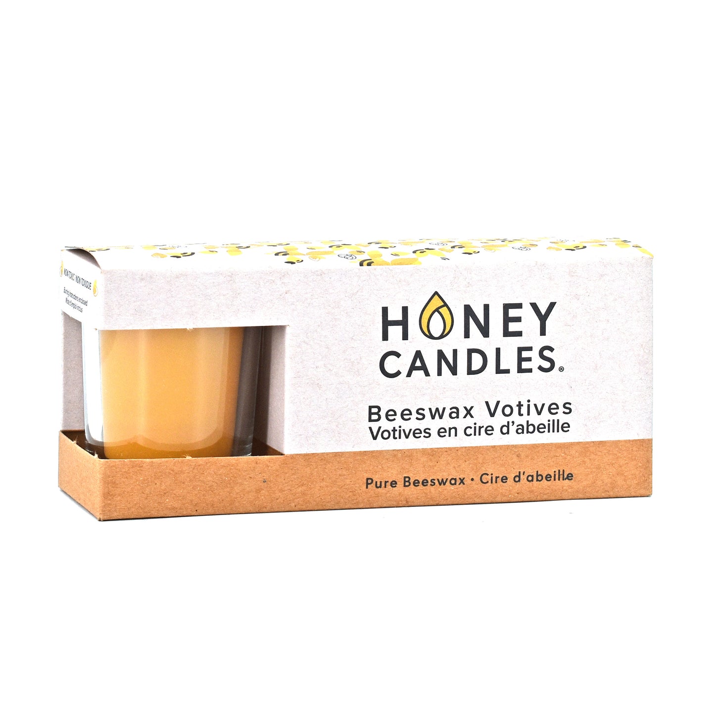 3 Pack of Natural Beeswax Votive Candles