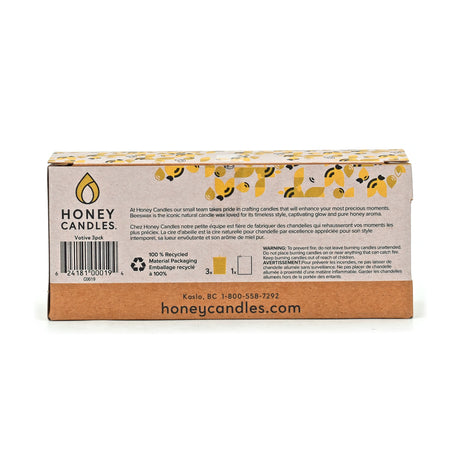 3 Pack of Natural Beeswax Votive Candles