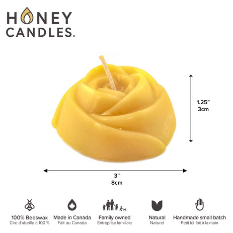 Natural Beeswax Rose Candle