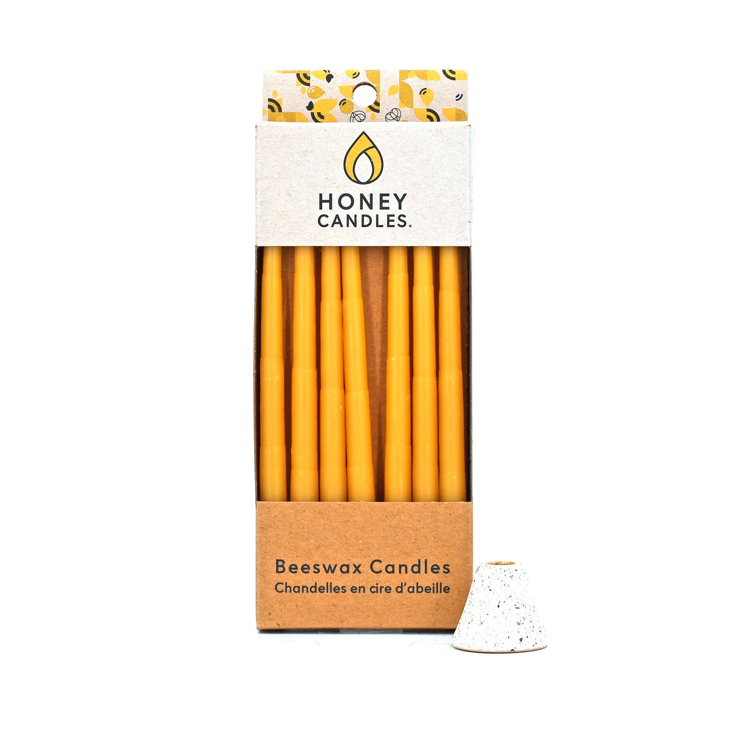 7 Pack of 6 Inch Natural Beeswax Thin Tapers