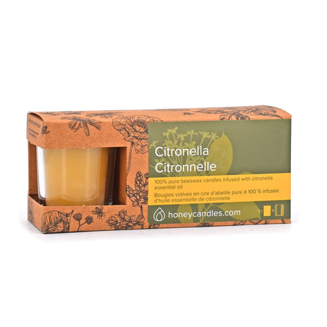 3 Pack of Citronella Beeswax Votive Candles