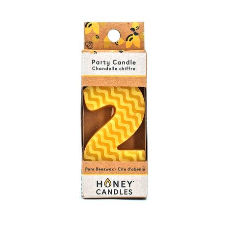 Number 2 Natural Beeswax Party Candle