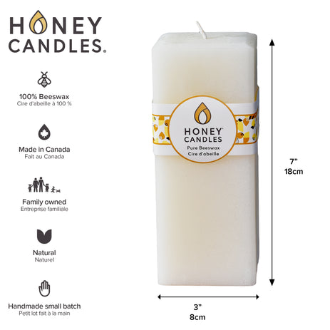 Square Pearl Beeswax Pillar Candle