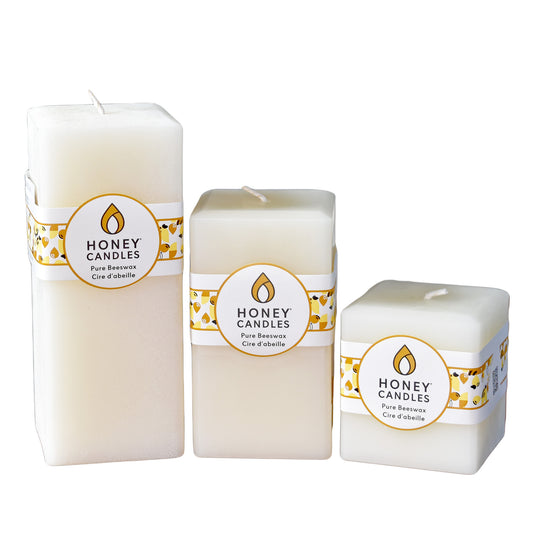 Square Pearl Beeswax Pillar Candle