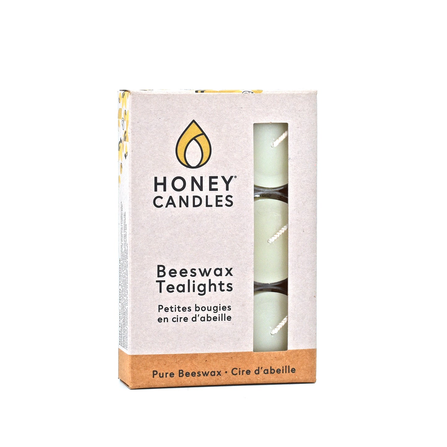 Rectangle 6 Pack of Pearl Beeswax Tealight Candles