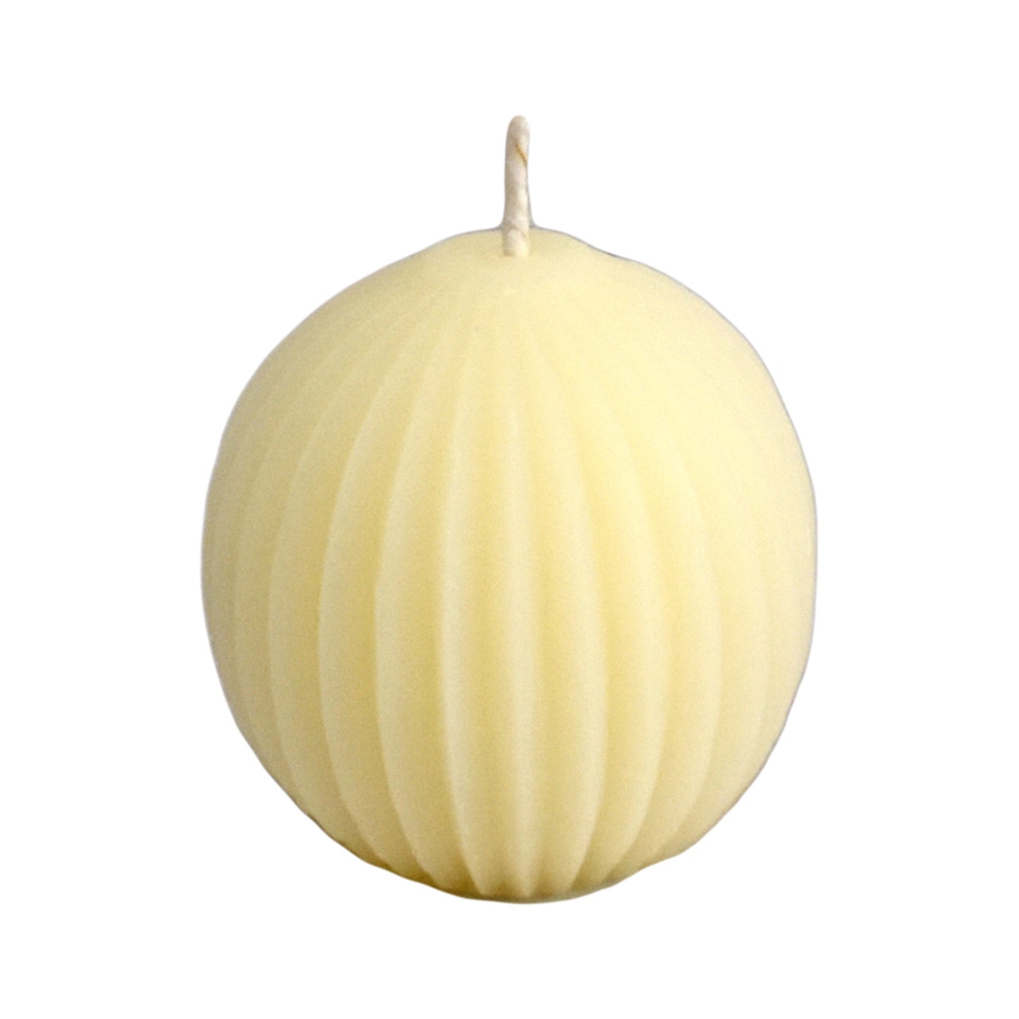 Pearl Beeswax Fluted Sphere Candle