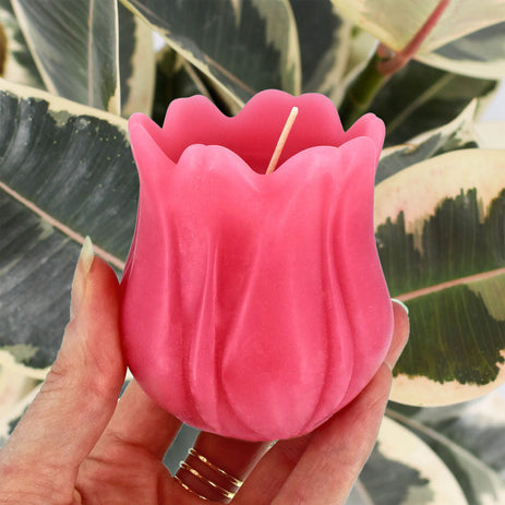 Pink Beeswax Tulip Candle