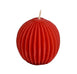 Red Beeswax Fluted Sphere Candle