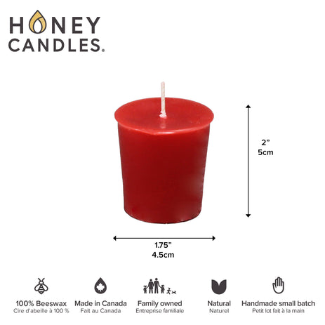 Red Beeswax Votive Candle