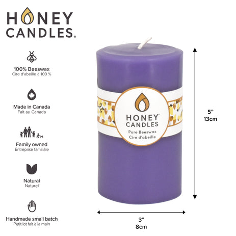 Round Spring Crocus Beeswax Pillar Candle