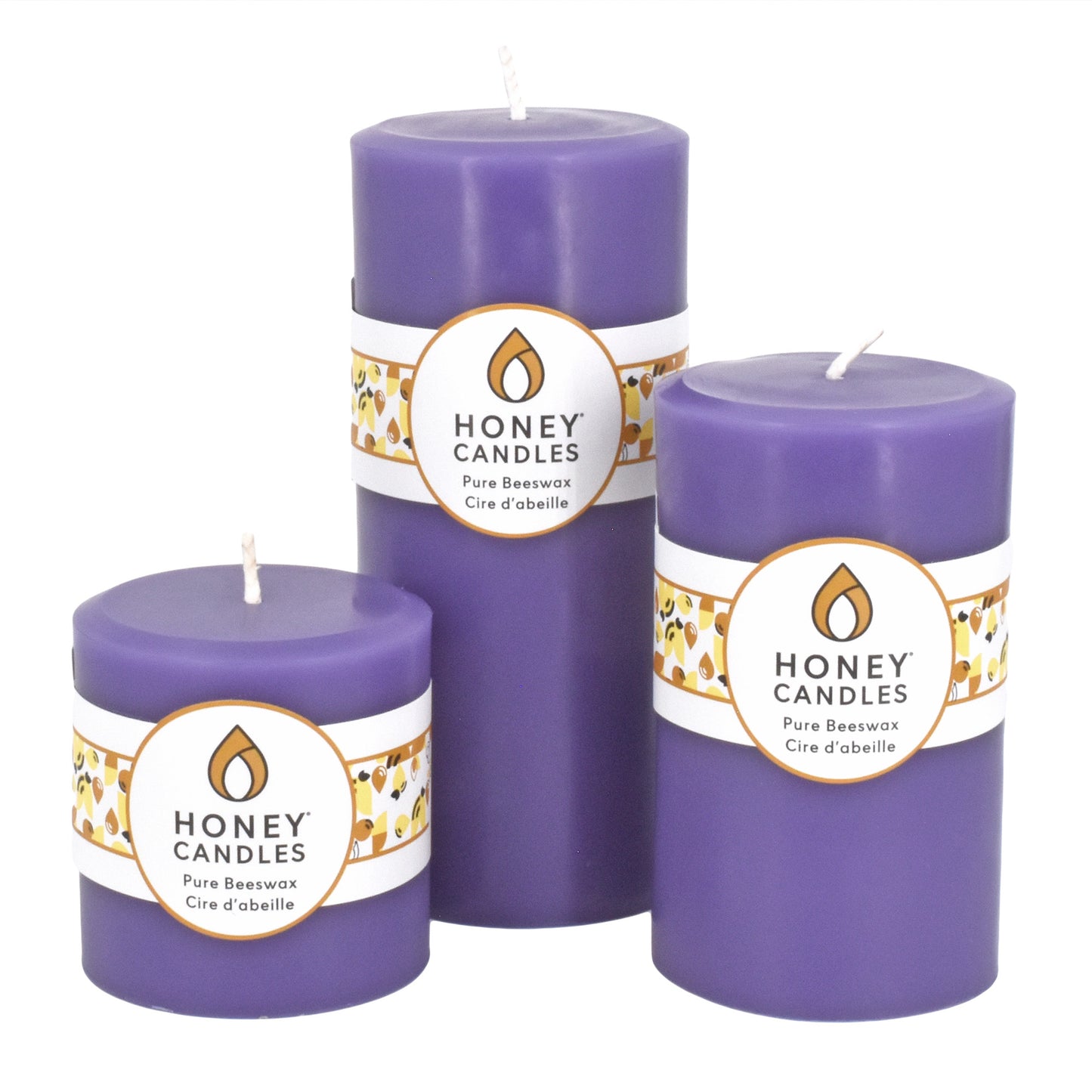 Round Spring Crocus Beeswax Pillar Candle