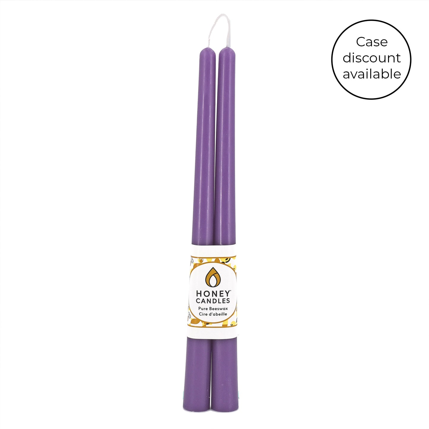 Pair of 12 Inch Spring Crocus Beeswax Taper Candles