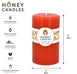 Round Tangerine Beeswax Pillar Candle