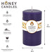 Round Violet Beeswax Pillar Candle