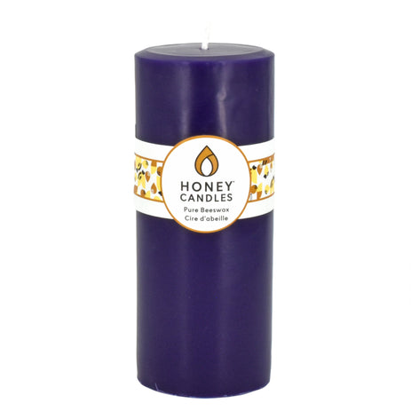 Round Violet Beeswax Pillar Candle