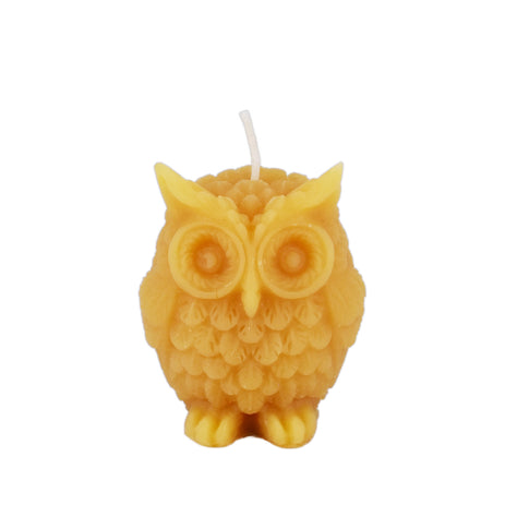 Natural Beeswax Wise Owl Candle