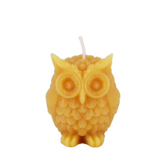 Natural Beeswax Wise Owl Candle