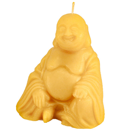 Natural Beeswax Laughing Buddha Candle