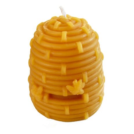 Large Natural Beeswax Skep Candle