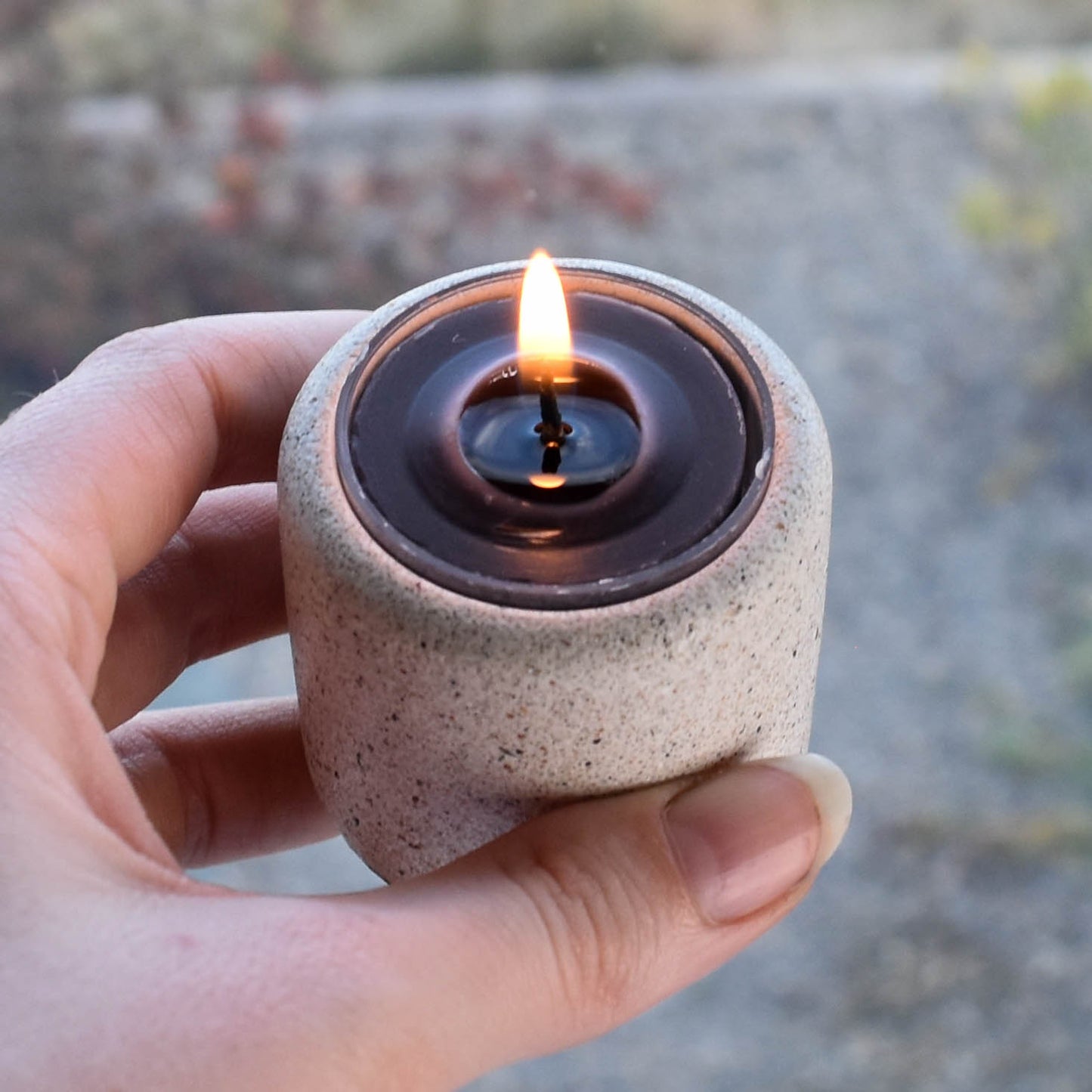 Black Beeswax Tealight Candle - Clear Cup