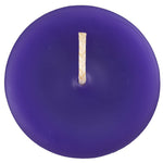 bees wax votive candle, violet in color