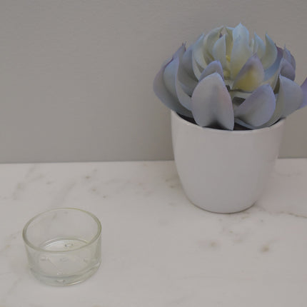 Tea light glass cup for beeswax tea lights