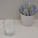 Votive candle glass cup for beeswax votive candles
