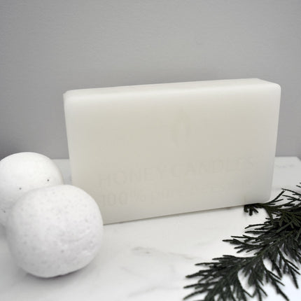 White beeswax block made from 100% pure beeswax