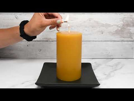 Packaged 3 Inch Natural Beeswax Pillar Candle