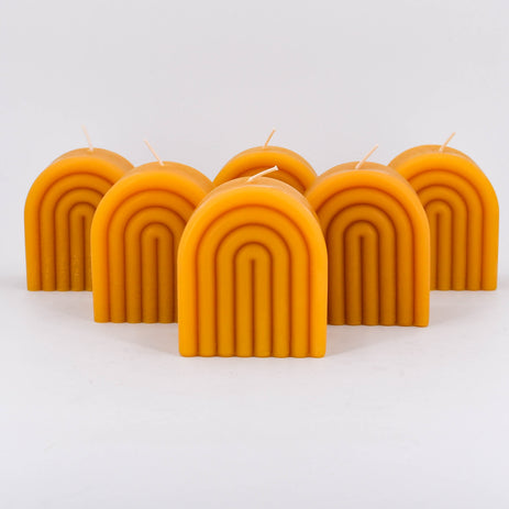 Natural Beeswax Arches Pillar Candle