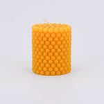pure beeswax beaded pillar candle