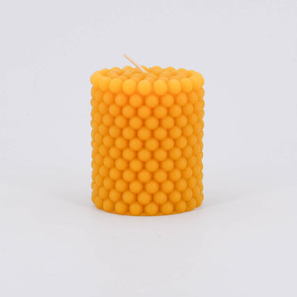 pure beeswax beaded pillar candle
