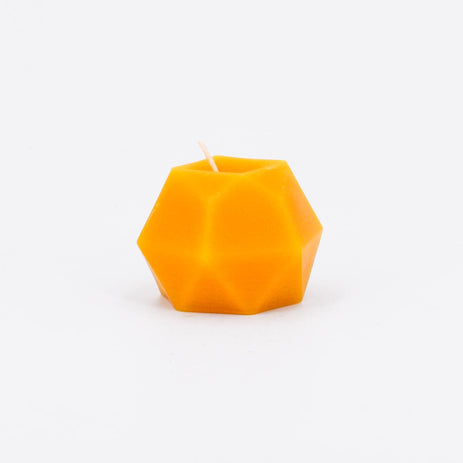 Natural Beeswax Faceted Orb Candle